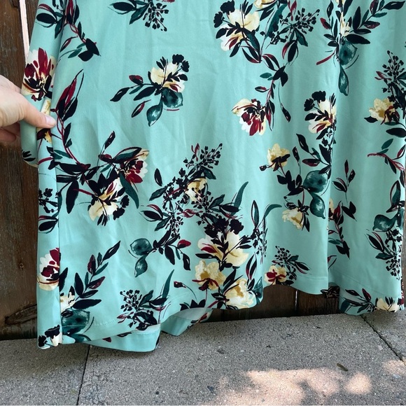 EVRI Women’s Teal Floral Open Front Kimono Cardigan Size 0X - Picture 11 of 12